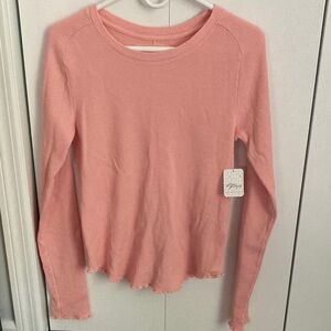 New We The Free pink thermal Free People shirt top women’s large